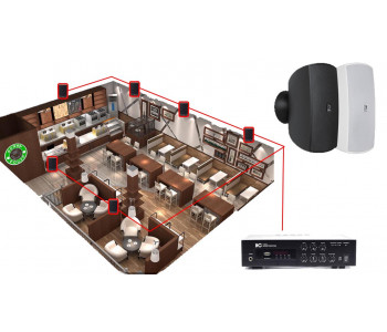 Акустическая система для ресторана, кафе 6 настенных колонки AUDAC ATEO4